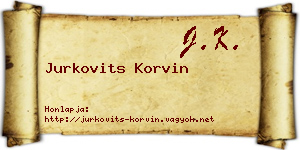 Jurkovits Korvin névjegykártya